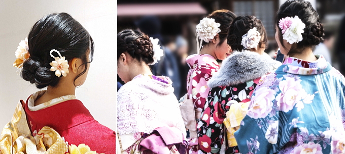 成人式の振袖着付とヘアセット